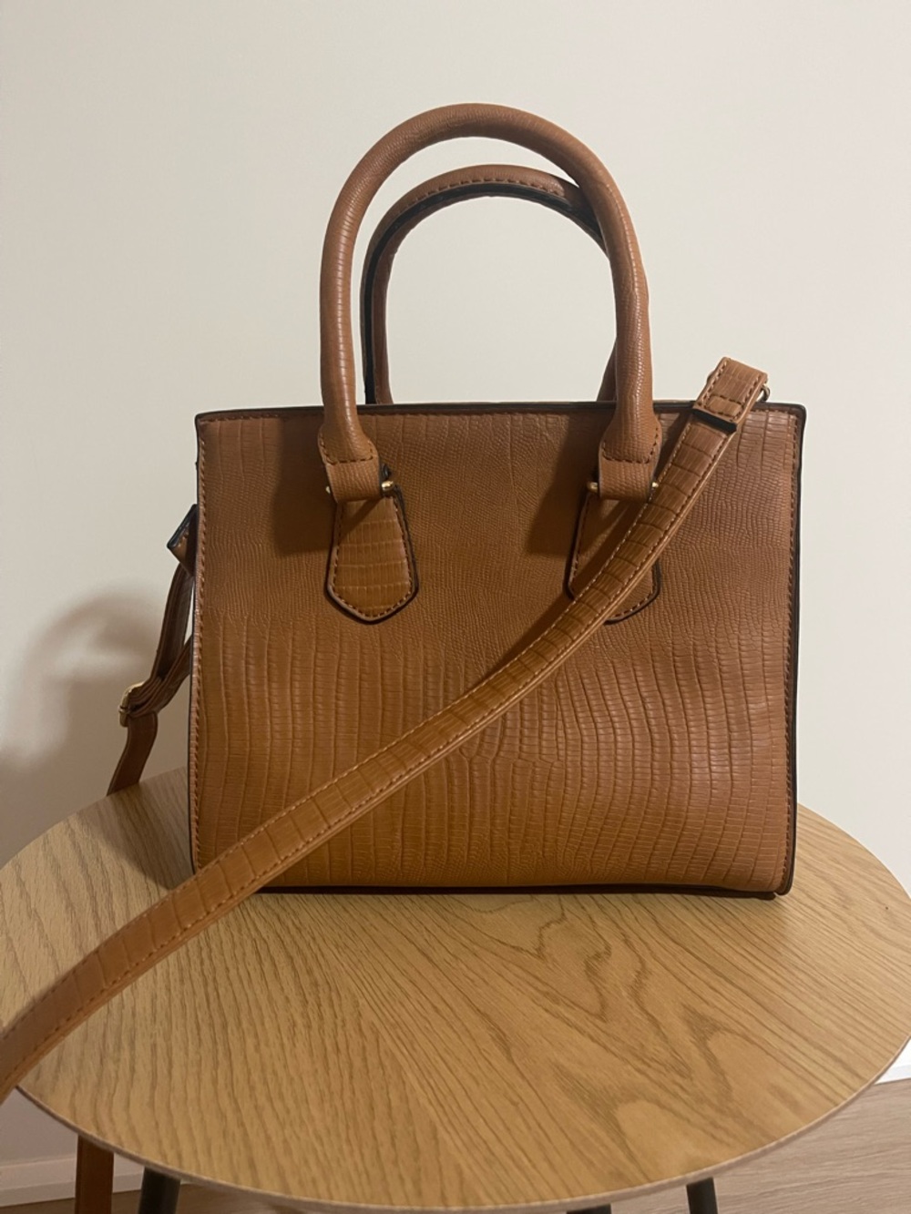 Boho-Floral Leather Satchel | Top Handle Bag | Crossbody - Picture 4 of 9